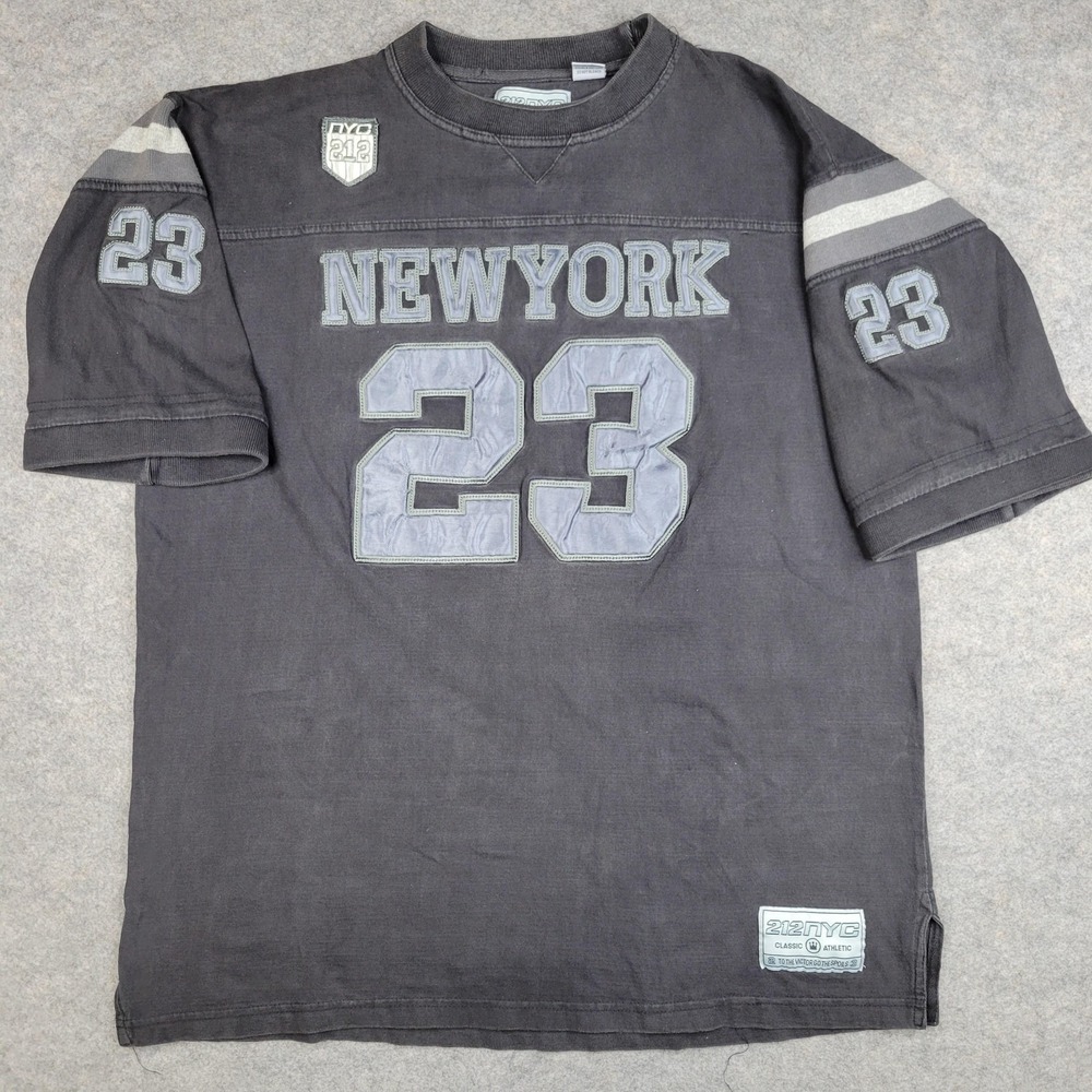 212NYC Shirt Mens XL Gray New York 23 Athletic Football Jersey Graphic‎ Tee